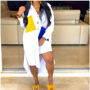 NWT WOMEN'S HI LOS BUTTON DOWN SHIRT DRESS DUSTER